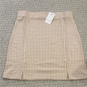 Anthropology Elodie Beige Checkered Pencil Skirt NWT!